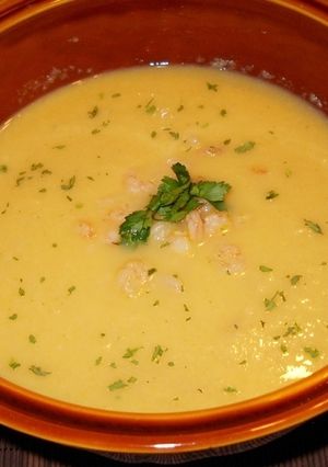 Una foto de Sopa fría de gambas