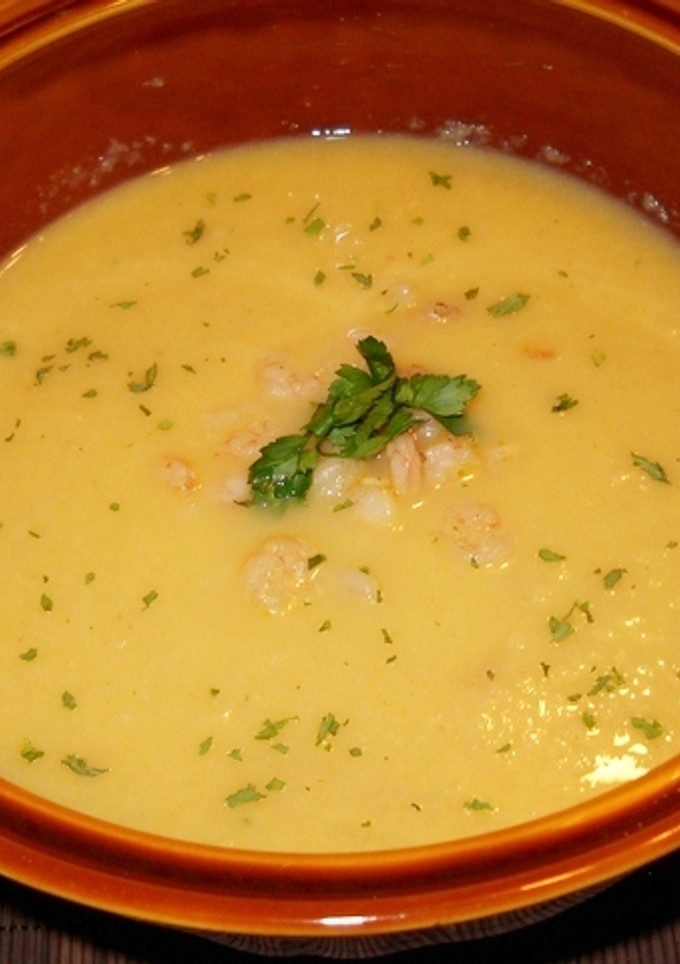 Una foto de Sopa fría de gambas