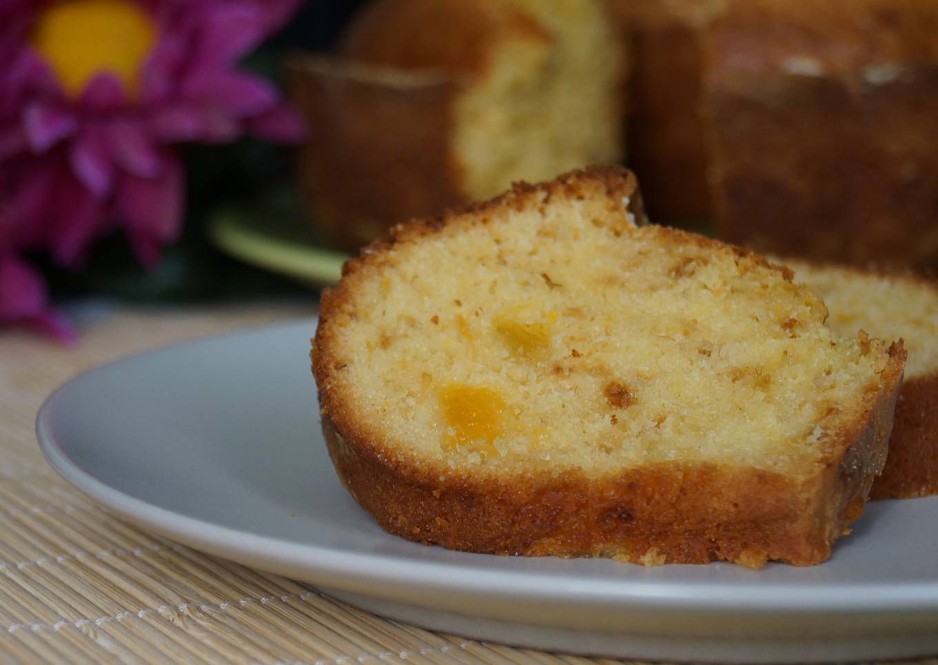 Bizcocho casero: nata y mermelada de calabaza