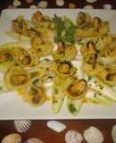 Ensalada de barquitos con mejillones