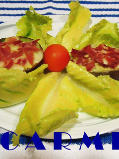 Una foto de Aguacates rellenos de queso y jamón