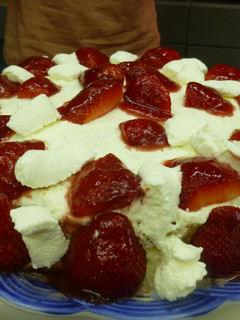 Una foto de Tarta de crema de fresas