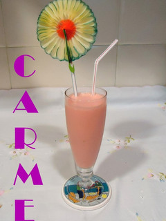 Una foto de Batido de yogur y sandia