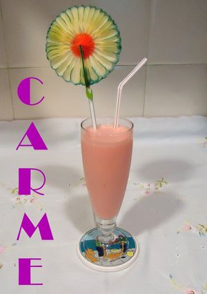 Una foto de Batido de yogur y sandia