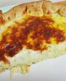 Quiche de queso tetilla, mozzarella y pavo braseado