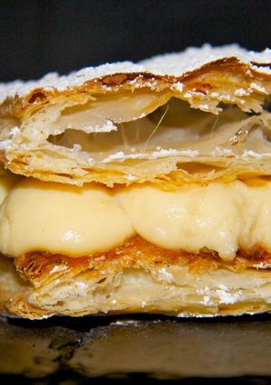 Una foto de Milhojas de crema