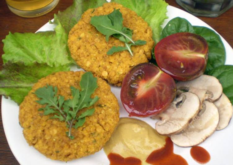Hamburguesas veganas de lentejas rojas