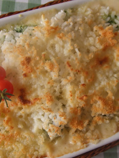 Una foto de Gratinado de calabacines y queso de oveja