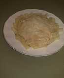 Pasta con pollo en salsa bechamel
