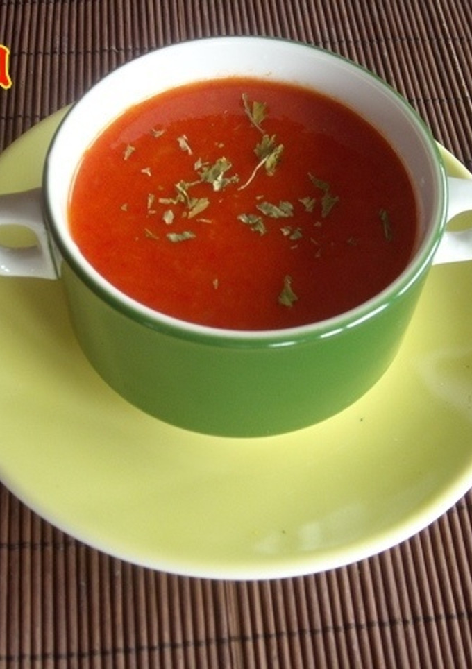 Una foto de Crema fría de pimientos rojos