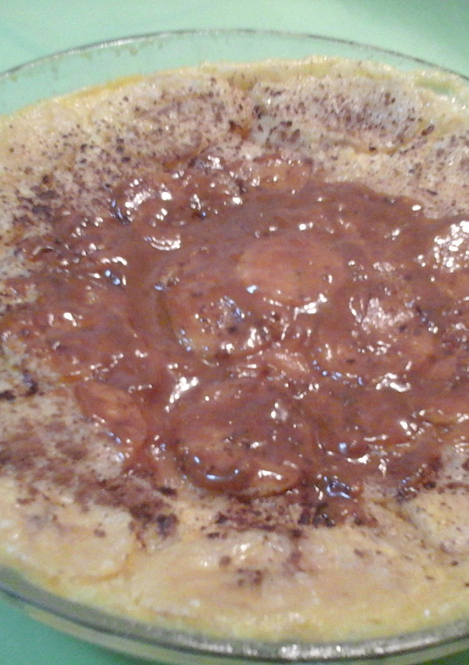 Una foto de Tarta de pera y plátano con dulce de leche