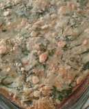 Arroz y espinaca horneados con cubierta crocante