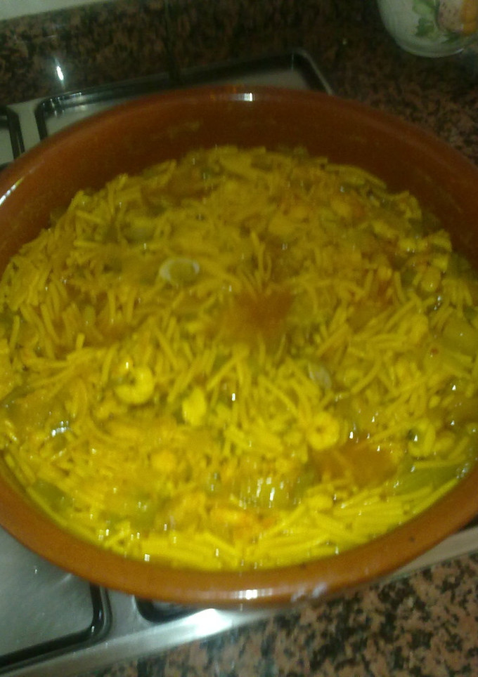 Una foto de Cazuela fideos marineros de Huelva