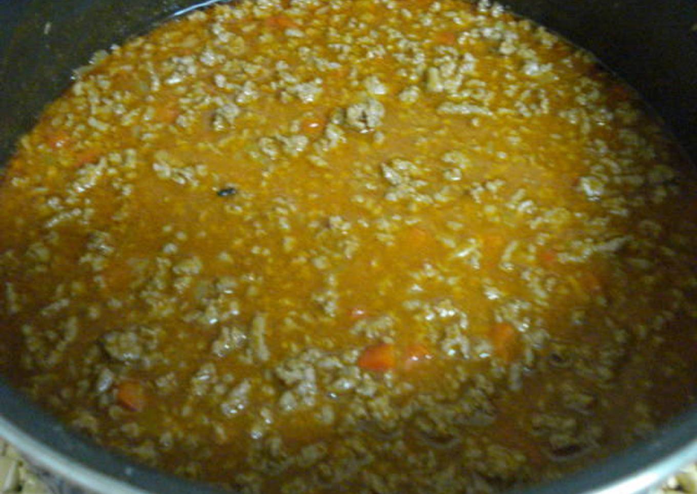 Salsa boloñesa con carne picada<br />