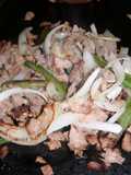 Bisteck con morrón y cebolla