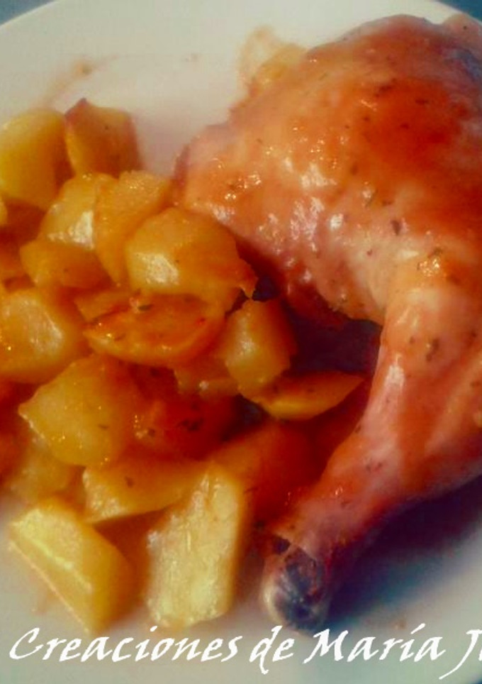 Una foto de Muslos de pollo a la campesina