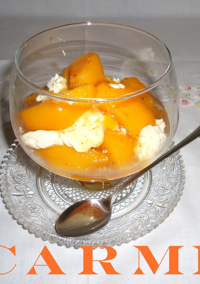 Una foto de Melocotones con mascarpone