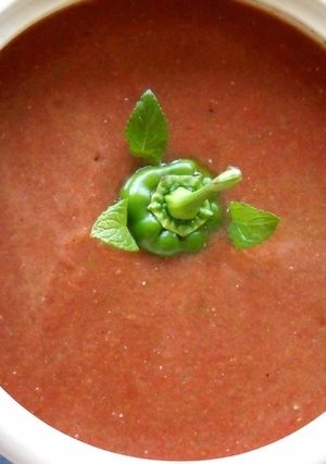 Una foto de Gazpacho mixto