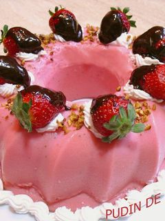 Una foto de Pudín de fresas