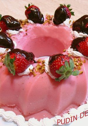 Una foto de Pudín de fresas