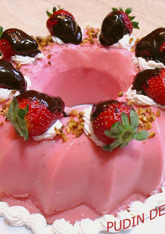 Una foto de Pudín de fresas