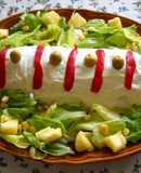 Rollo de patata con atún en escabeche