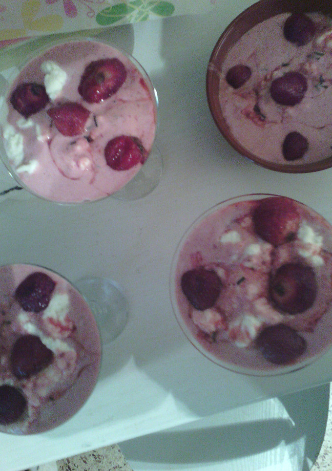 Una foto de Copa de fresa y chocolate