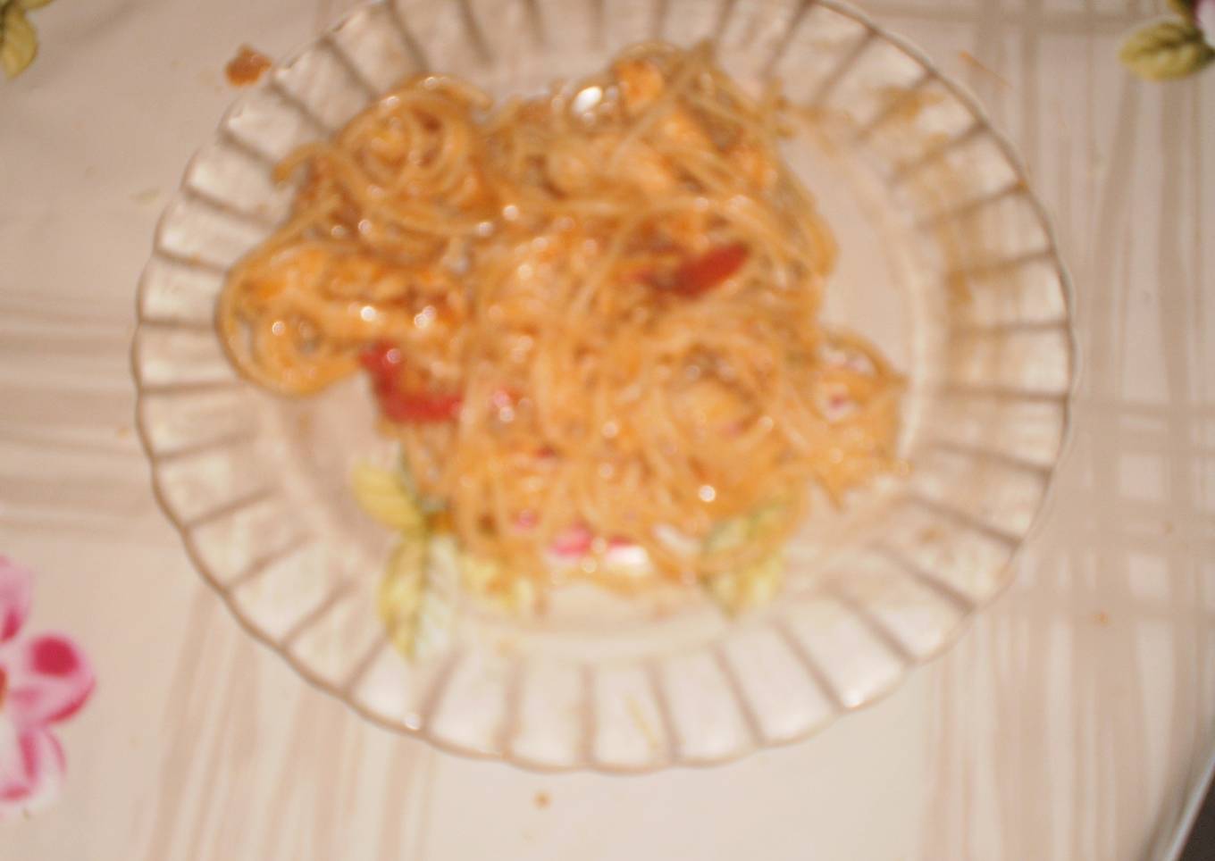 Spaguettis con el relleno de los burritos