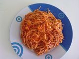 Espagueti a la bolognesa con ajo