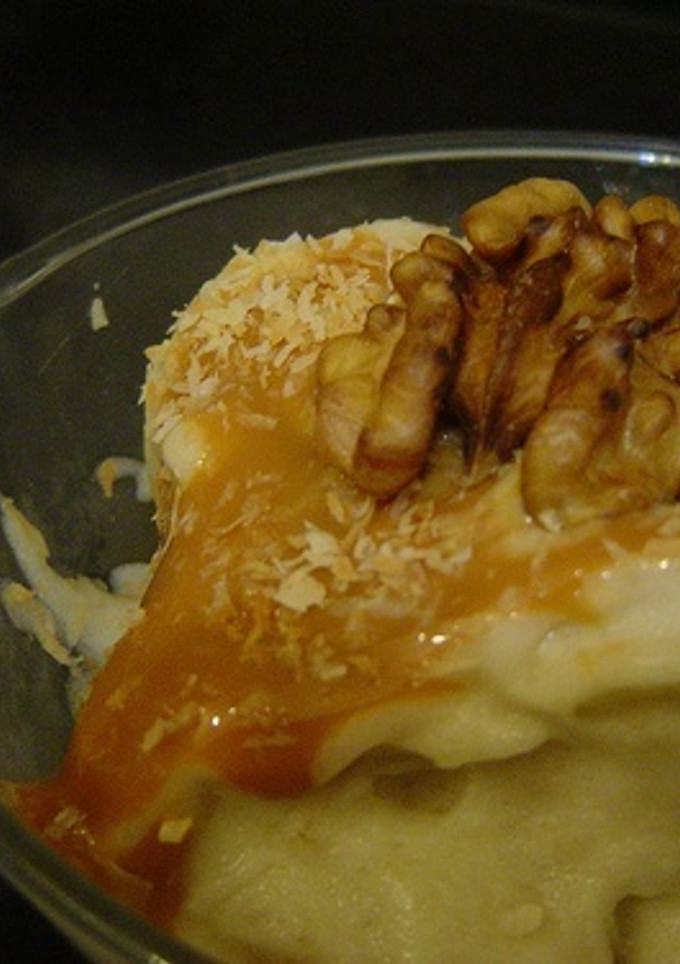 Una foto de Helado de banana casero