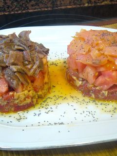 Una foto de Timbal de pimientos con ahumados
