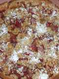Tarta granulada de ruibarbo
