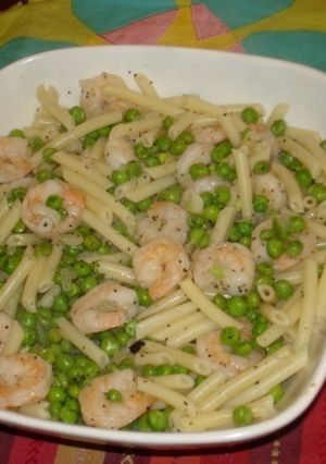 Una foto de Macarrones con camarones