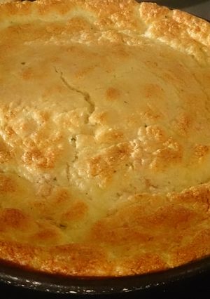 Una foto de Soufflé de papa, jamón y queso