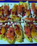 ENSALADA DE ENDIBIAS Y SORPRESAS DE SALMON