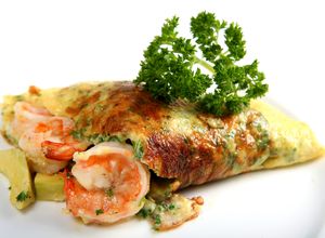 Una foto de Omelette de camarones