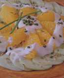 Ensalada de pepino y naranja con yogur