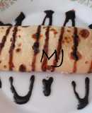 Creps de jamon, queso crema y chocolate derretido