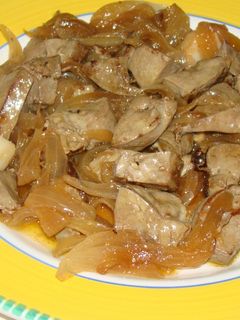 Una foto de Hígado de cabrito encebollado