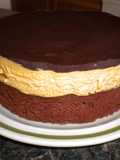 Torta de chocolate y crema de dulce de leche