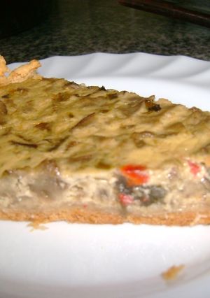 Una foto de Tarta de berenjenas y crema