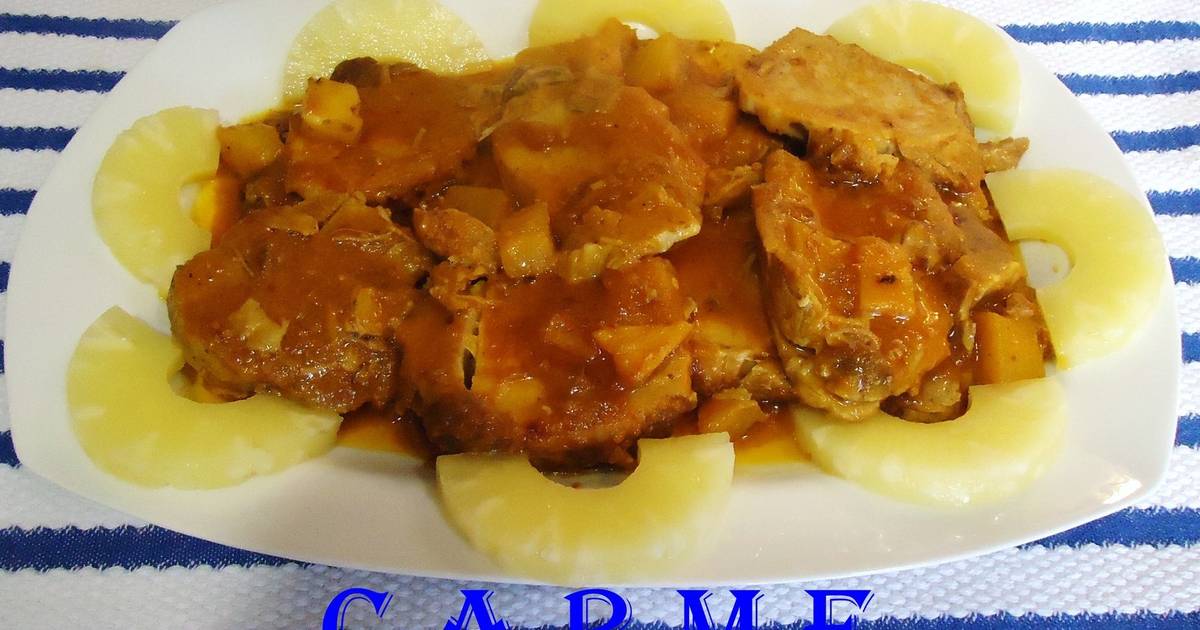 Lomo de cerdo en salsa con piña Receta de carme castillo- Cookpad