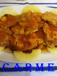 Una foto de Lomo de cerdo en salsa con piña