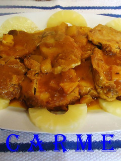 Una foto de Lomo de cerdo en salsa con piña