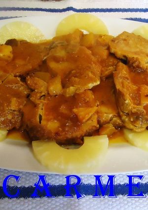 Una foto de Lomo de cerdo en salsa con piña
