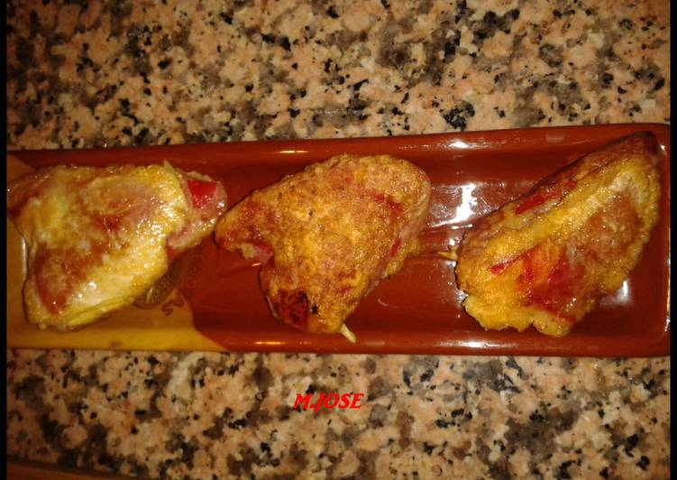 Pimientos rellenos de bacalao con salsa verde