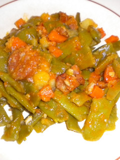 Una foto de Judías verdes con chorizo