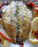 Caballas asadas con mostaza