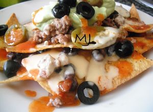 Una foto de Nachos con carne