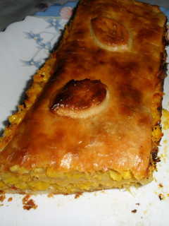 Una foto de Budín crema de choclo